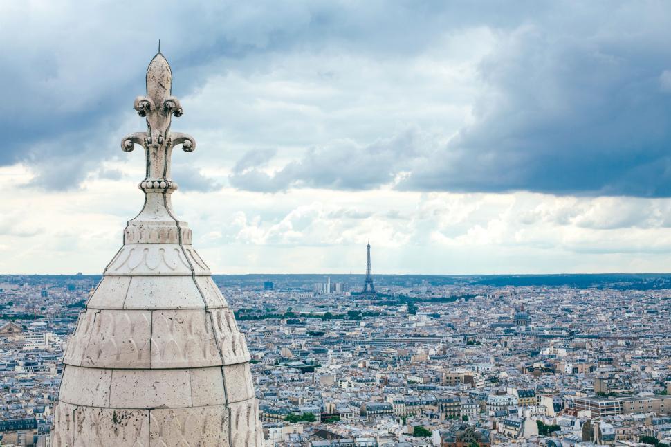 Free Image of A Panoramic View of Paris From the Top of the Eiffel Tower 