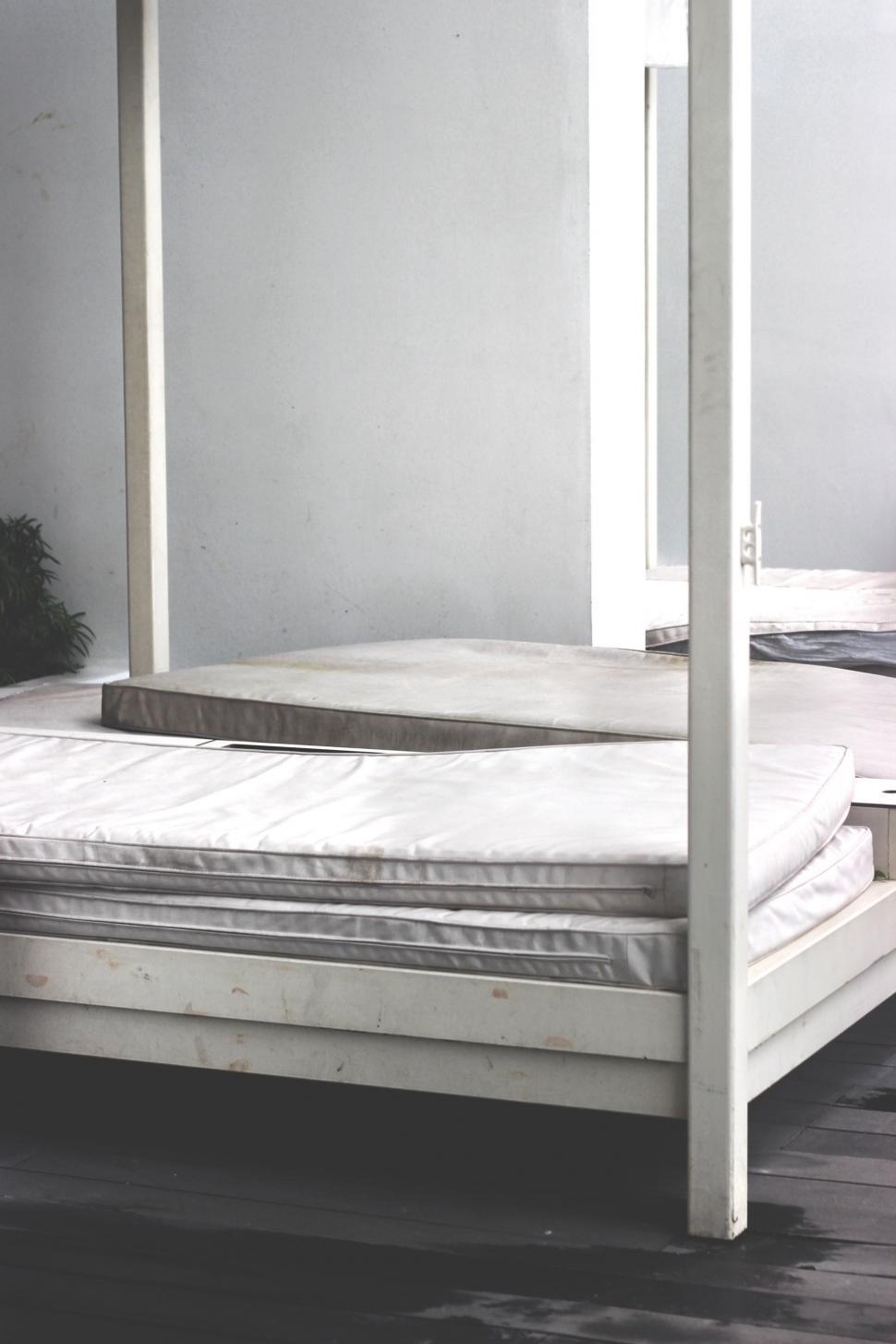 Free Image of Vintage Four Poster Bed in Black and White 