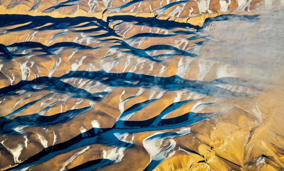 Free Image of Aerial View of Desert Mountain Range 