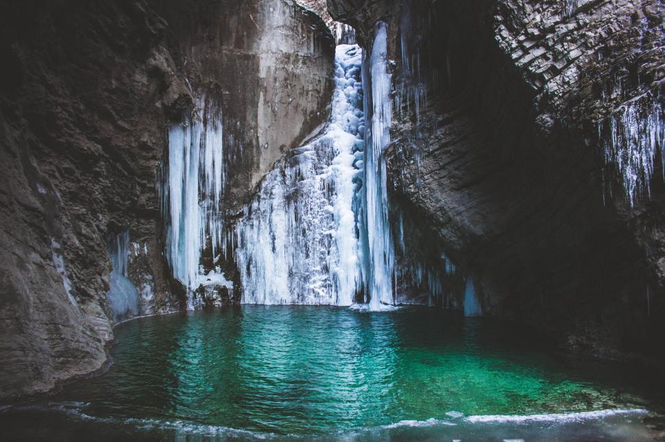 Free Image of Waterfall With Green Pool 