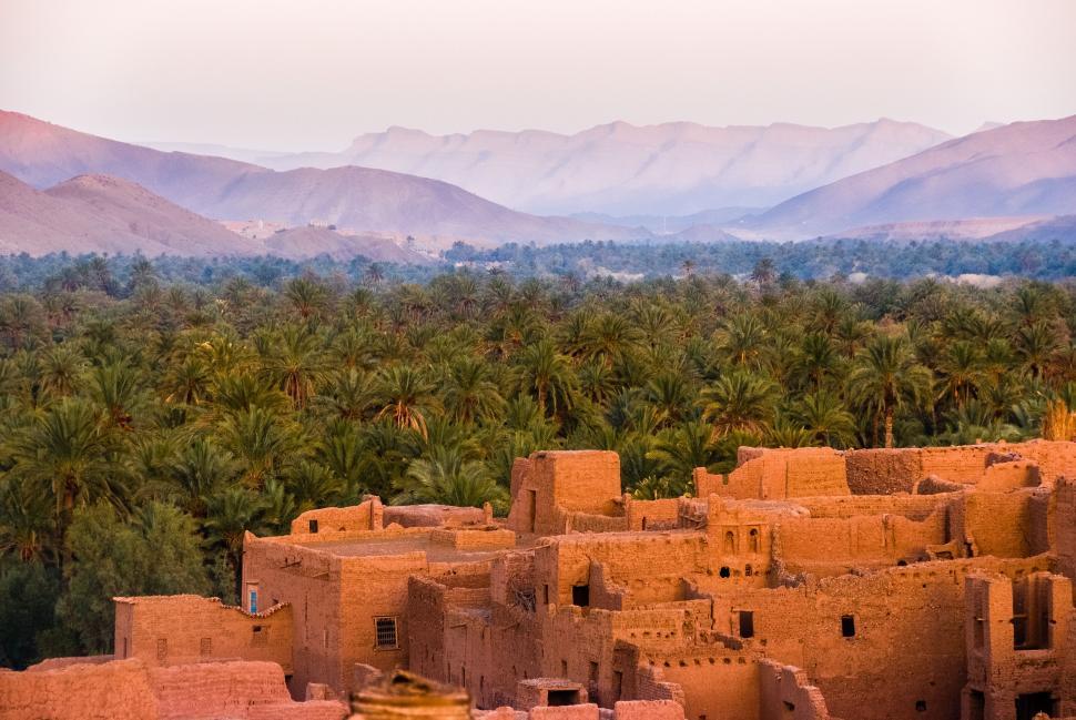 Free Image of Village in the Desert With Mountains 