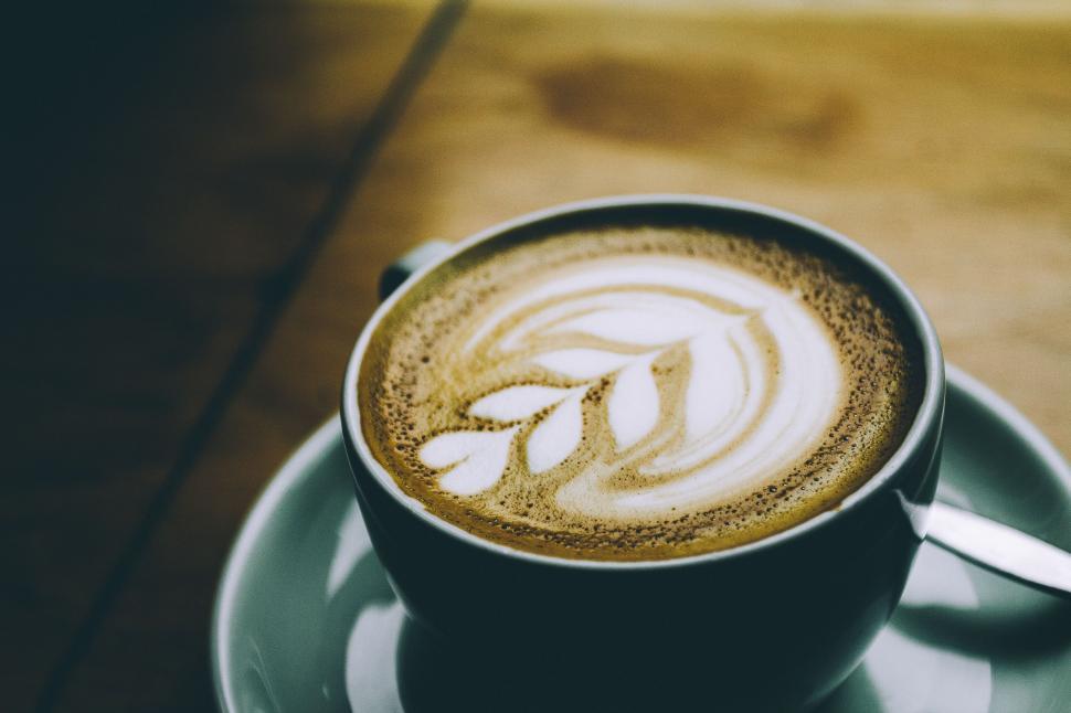 Free Image of A Cup of Cappuccino on a Saucer 