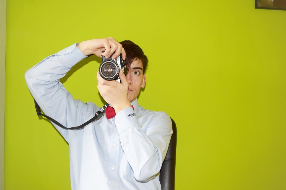 Free Image of Man Taking Self Portrait With Camera 