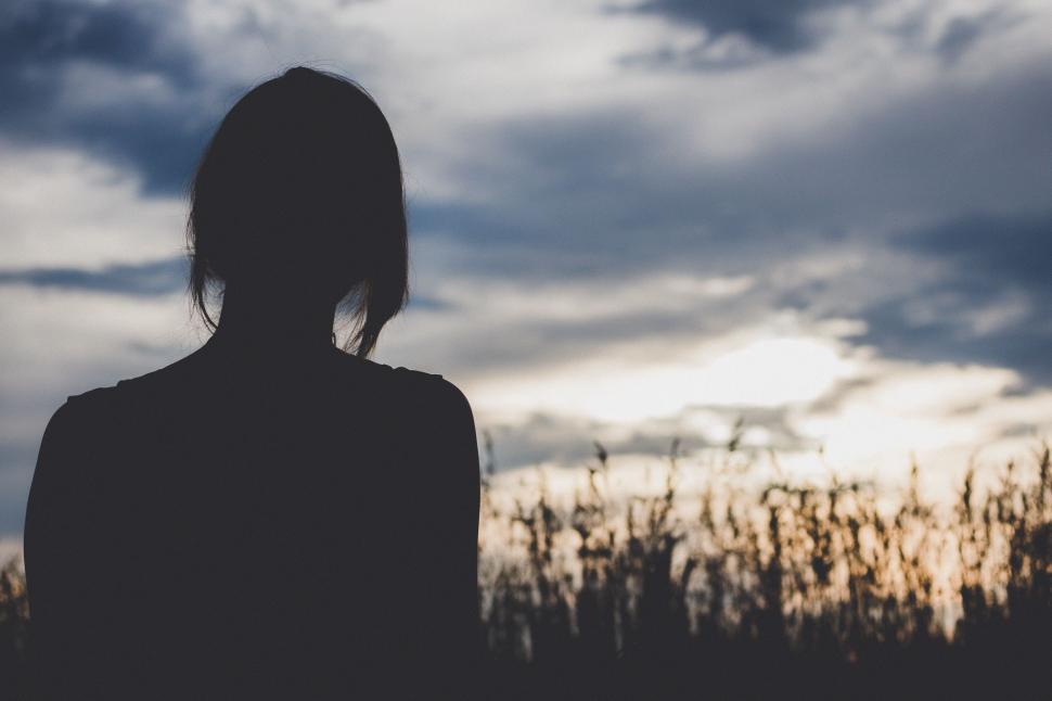 Free Image of Silhouette of Person Standing in Field 