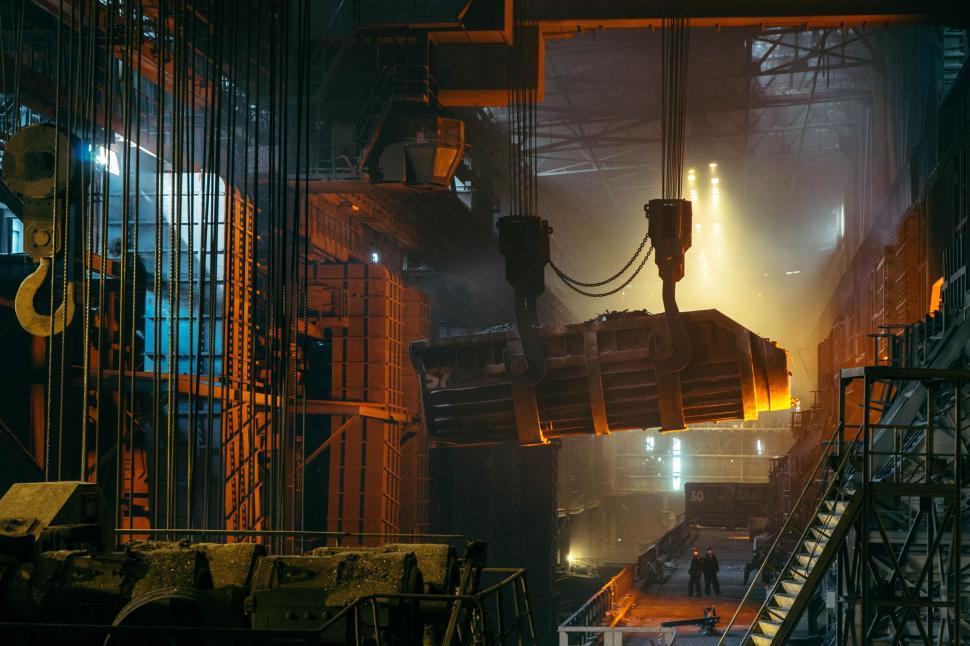 Free Image of Massive Metal Factory With Machinery in Operation 