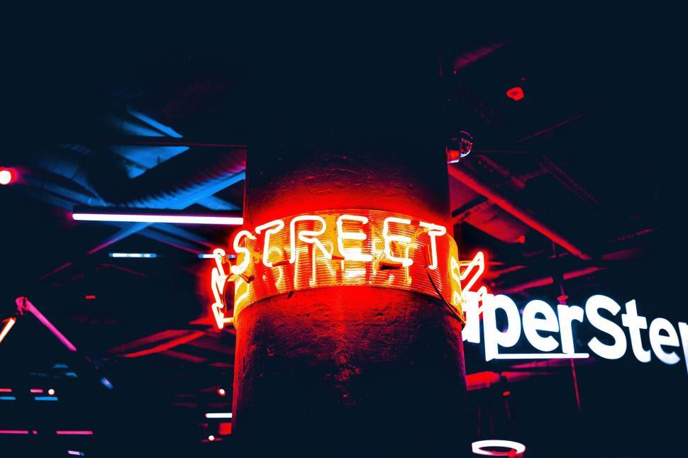 Free Image of Neon Sign That Says Street Lights 