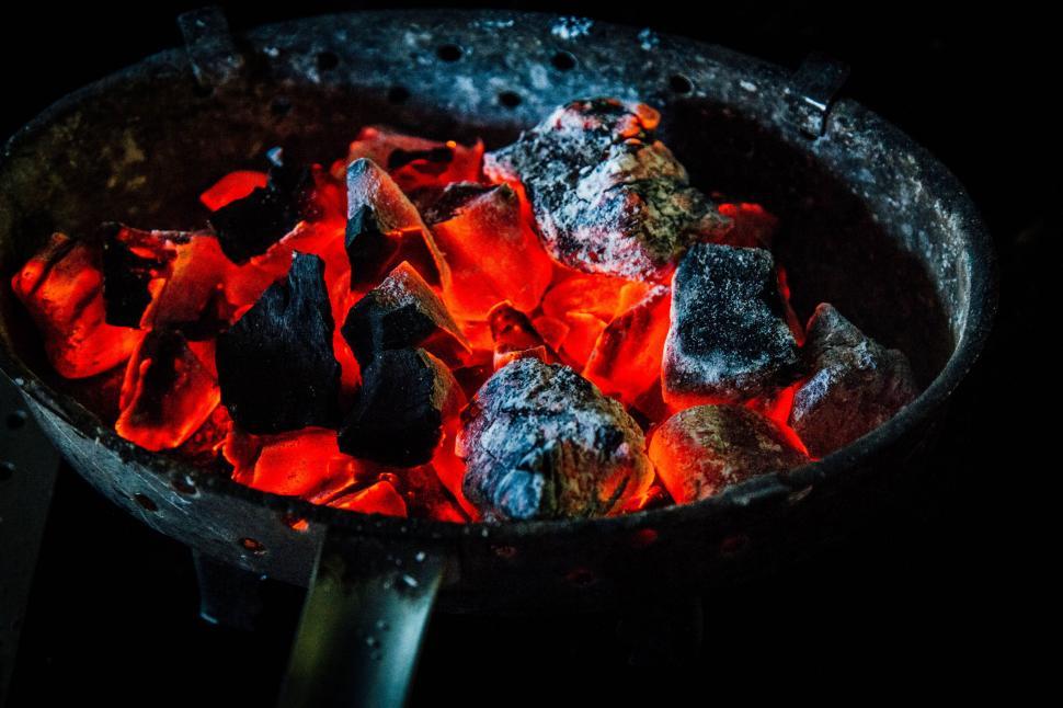 Free Image of Pan Filled With Coal on Stove 