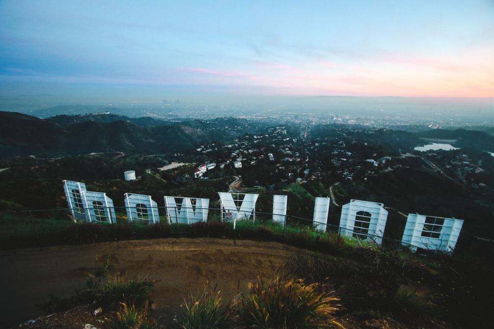 Free Image of Overlooking the Hollywood Sign From Hilltop 