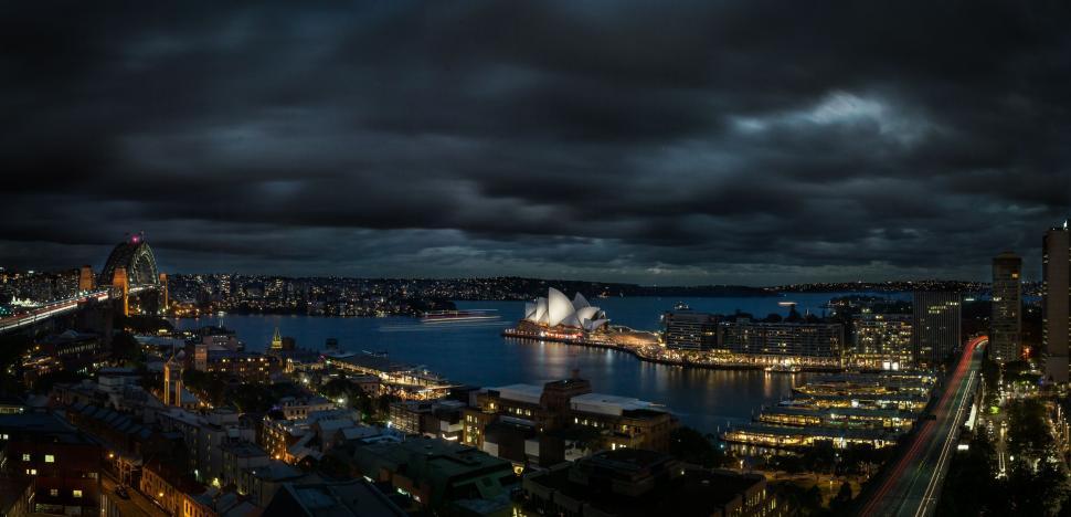 Free Image of Nighttime Cityscape With Illuminated Lights 