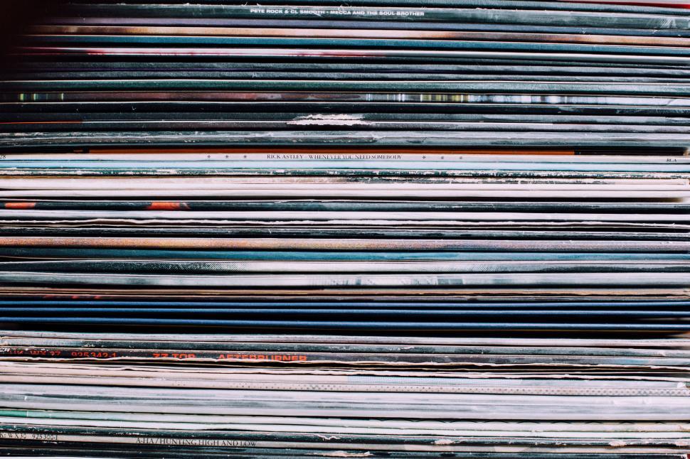 Free Image of Stack of Old Records 