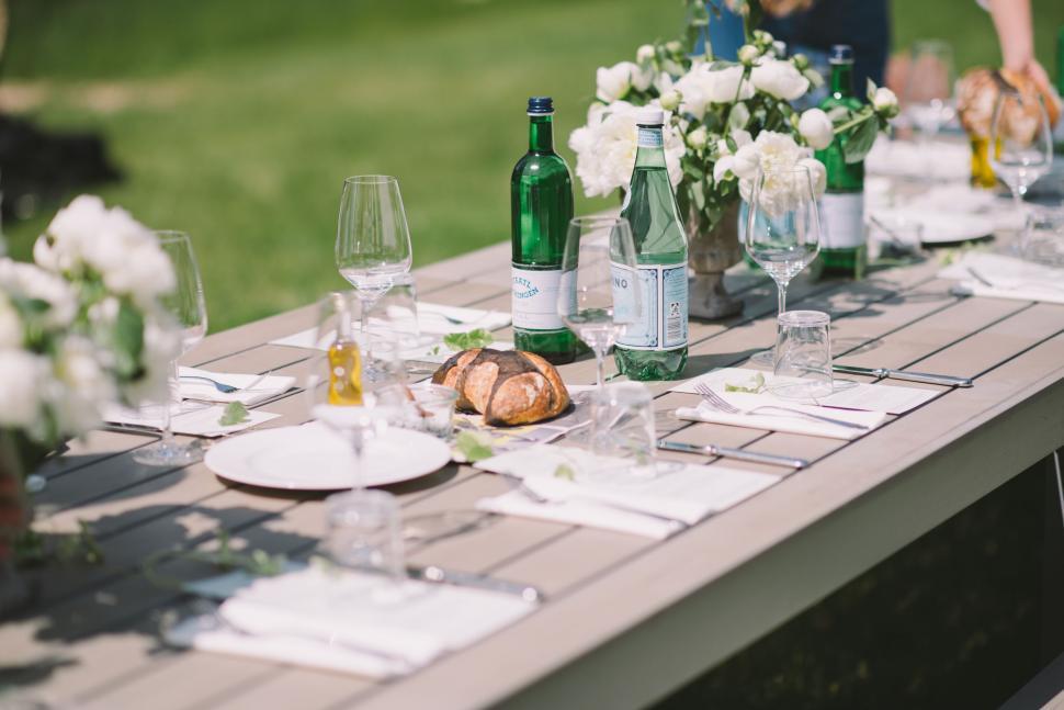 Free Image of Table Set With Wine Glasses and Plates 