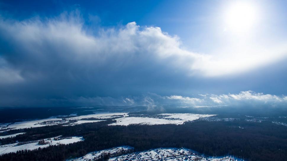 Free Image of Aerial View of Snow Covered Landscape 