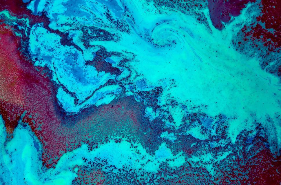 Free Image of Close Up of Blue and Red Substance 