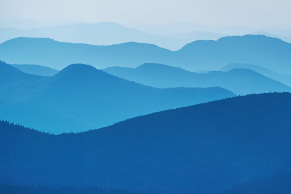 Free Image of Blue Mountain Range Painting 