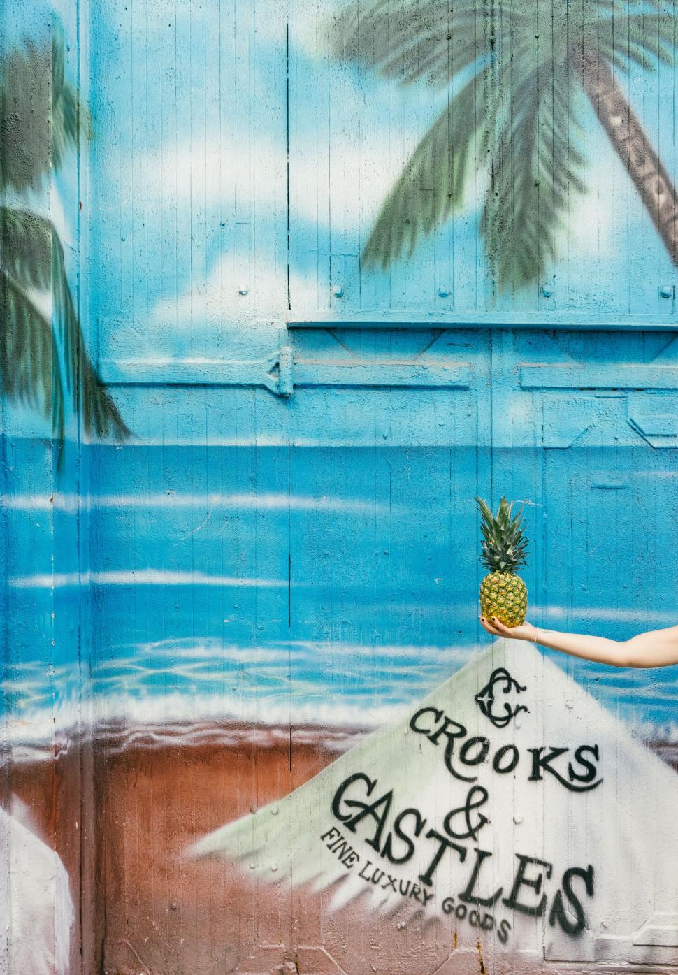 Free Image of Woman With Pineapple on Head Painting 