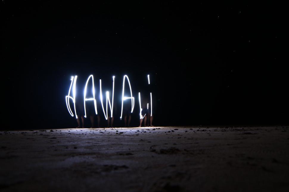 Free Image of Hawaii Illuminated in White Light in the Dark 