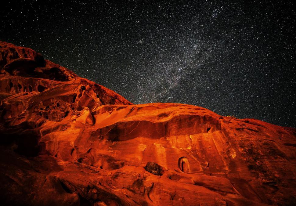Free Image of Starry Night Sky Above Mountain 