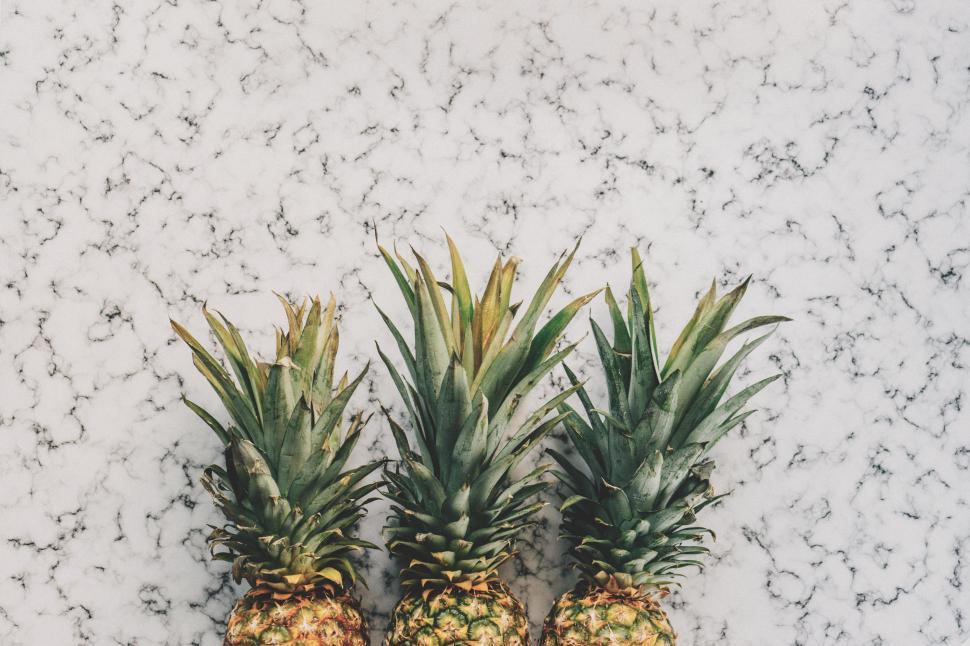Free Image of Two Pineapples on Counter 