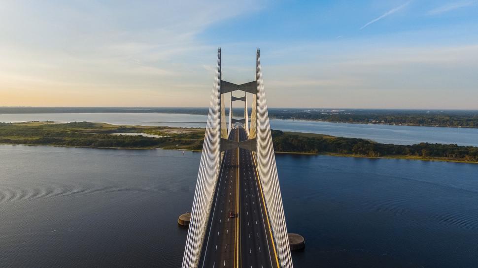 Free Image of Aerial View of a Bridge Over a River 