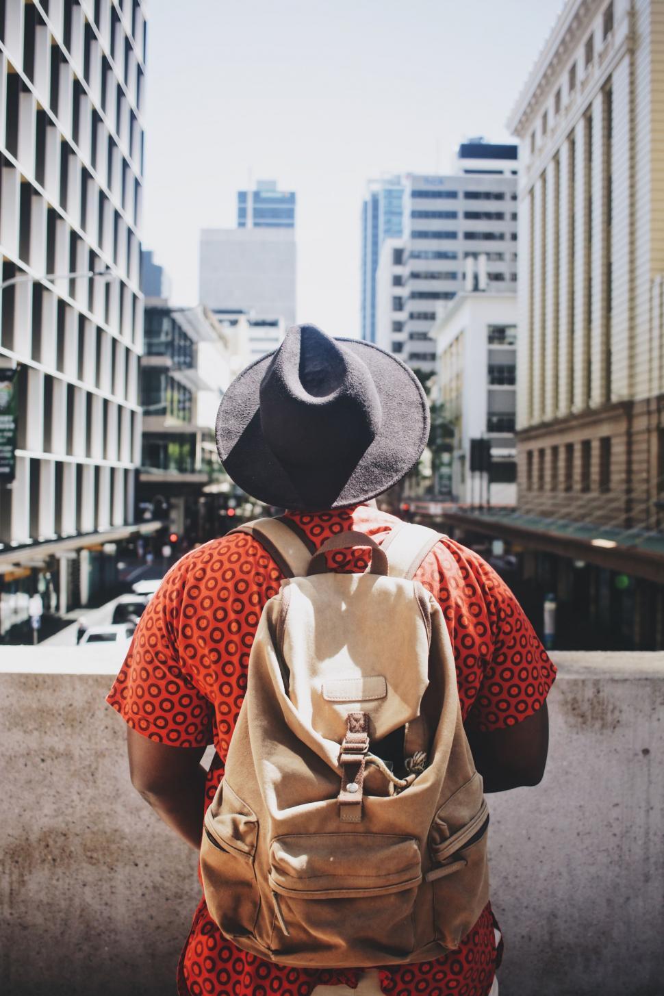 Free Image of Person Wearing Backpack and Hat 