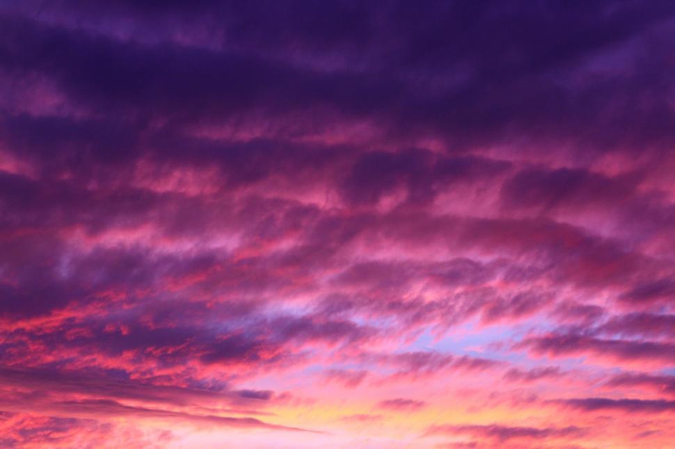 Free Image of Plane Flying in Purple and Pink Sky 