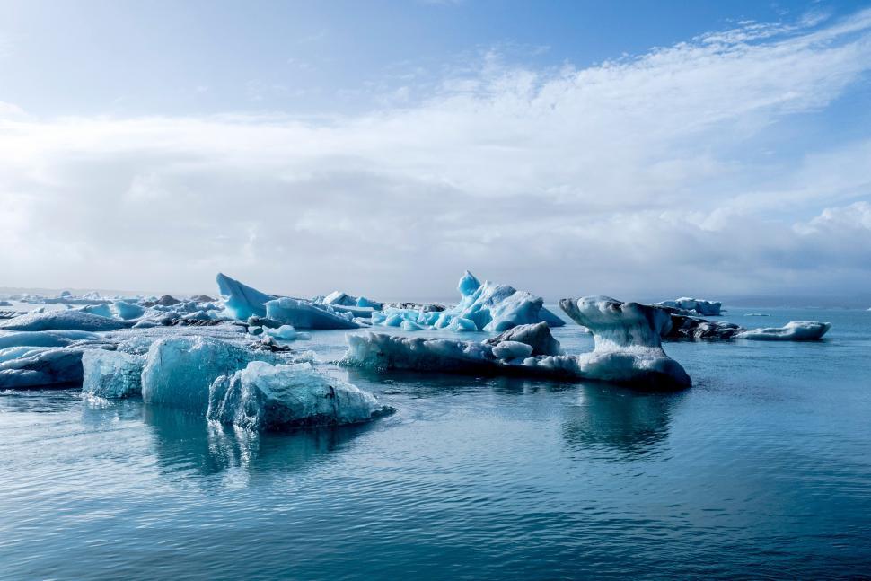 Free Image of Icebergs Float on Water 