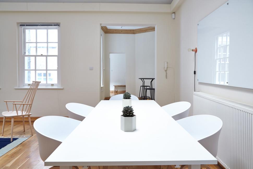 Free Image of Minimalist White Dining Room Furniture Set 