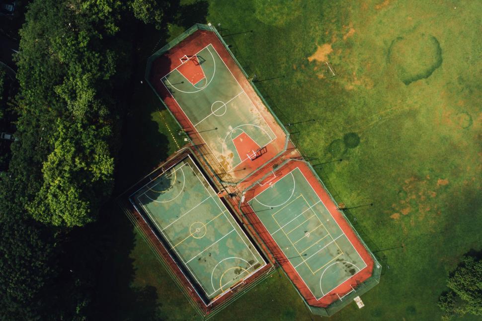 Free Image of Aerial View of Basketball Court in Park 