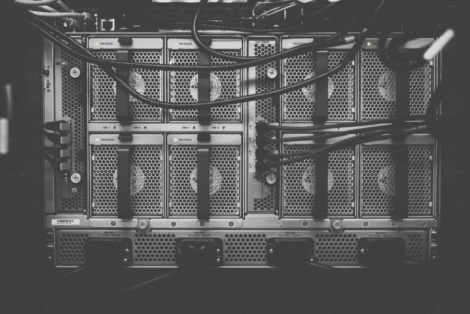 Free Image of Black and White Photo of a Server 