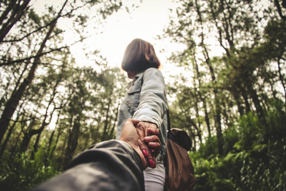 Free Image of Person Holding Hand of Another Person in Forest 