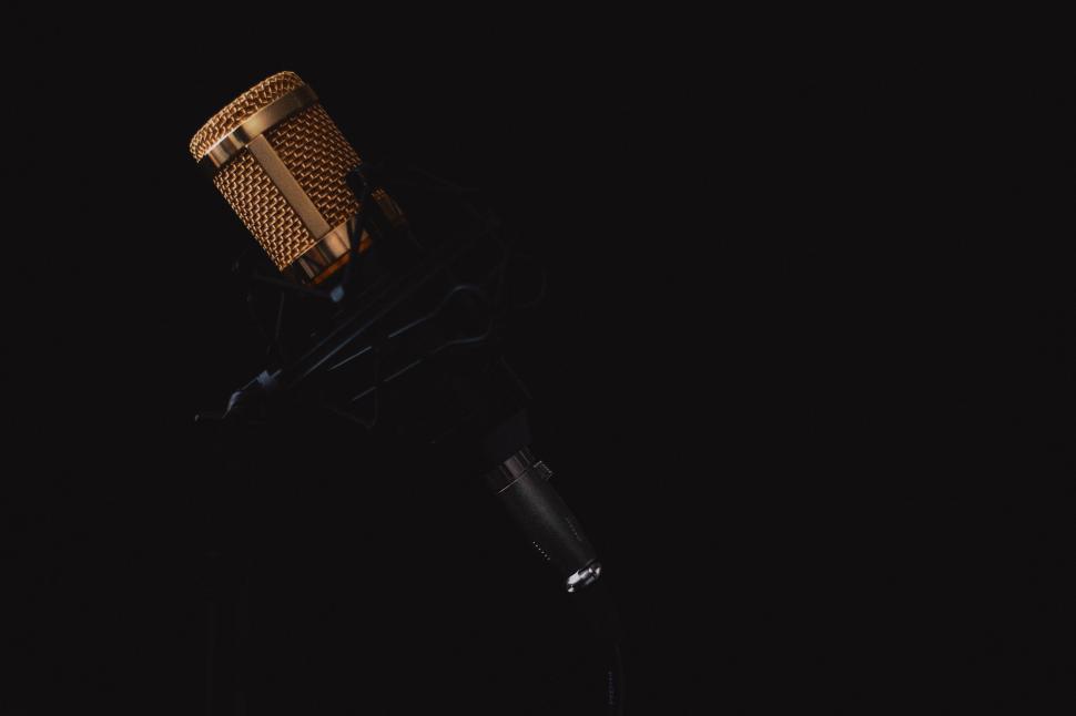 Free Image of Microphone in the Dark 