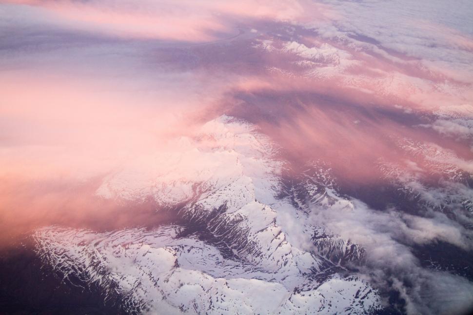 Free Image of A Panoramic View of a Mountain Range From an Airplane 