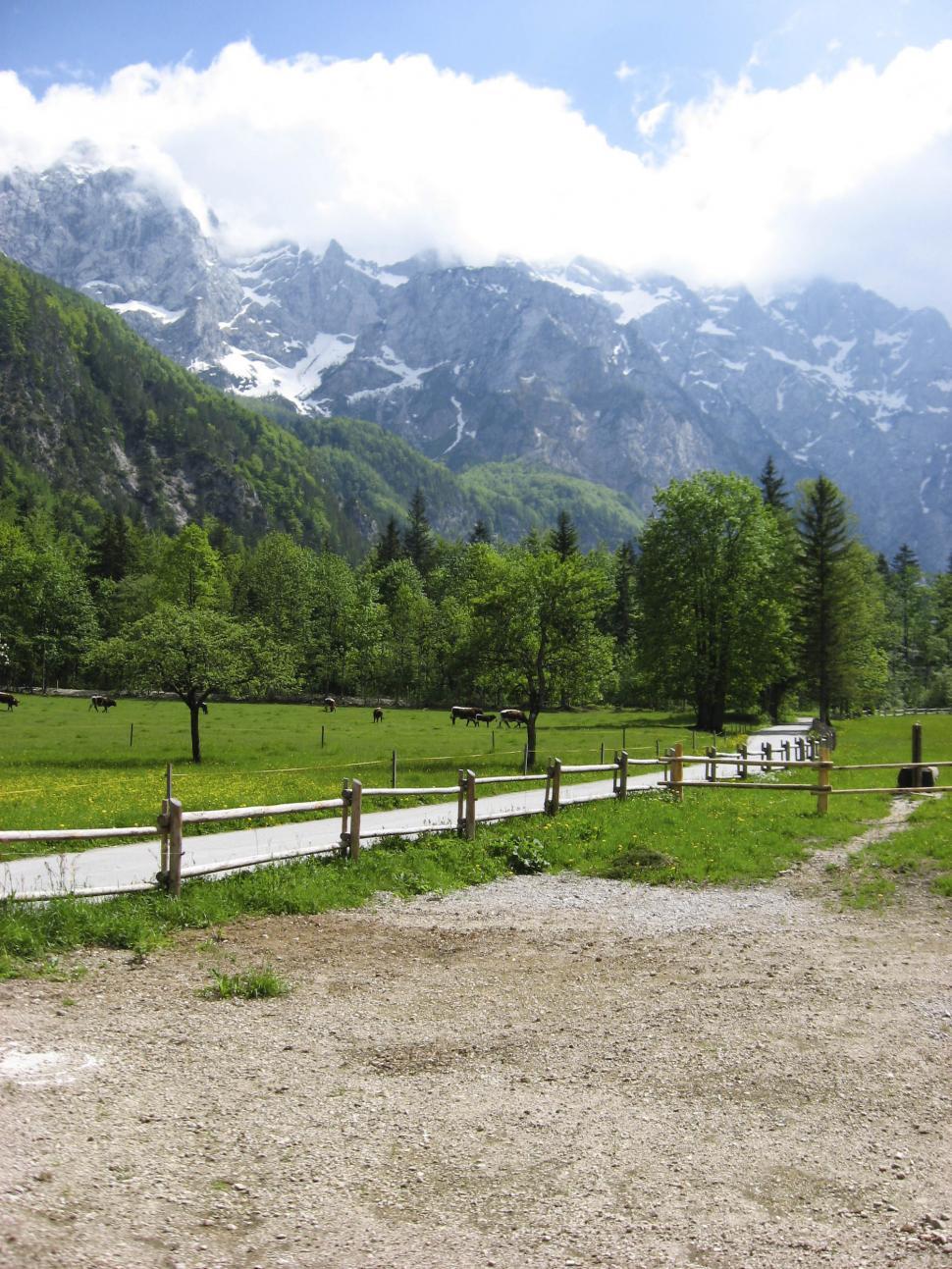 Free Image of Alps and road 