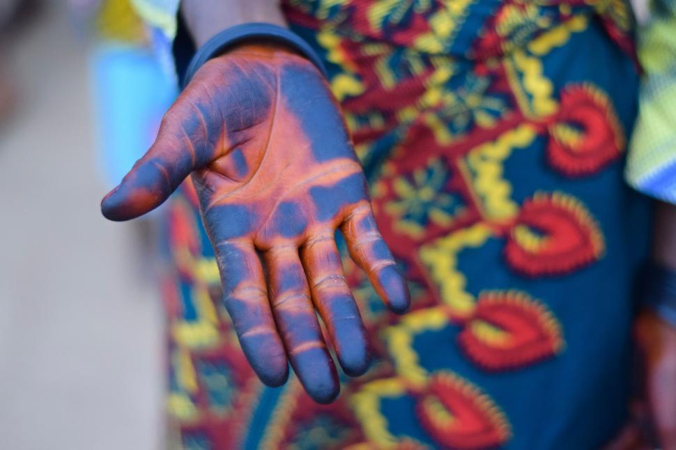 Free Image of Person With Multicolored Hands 