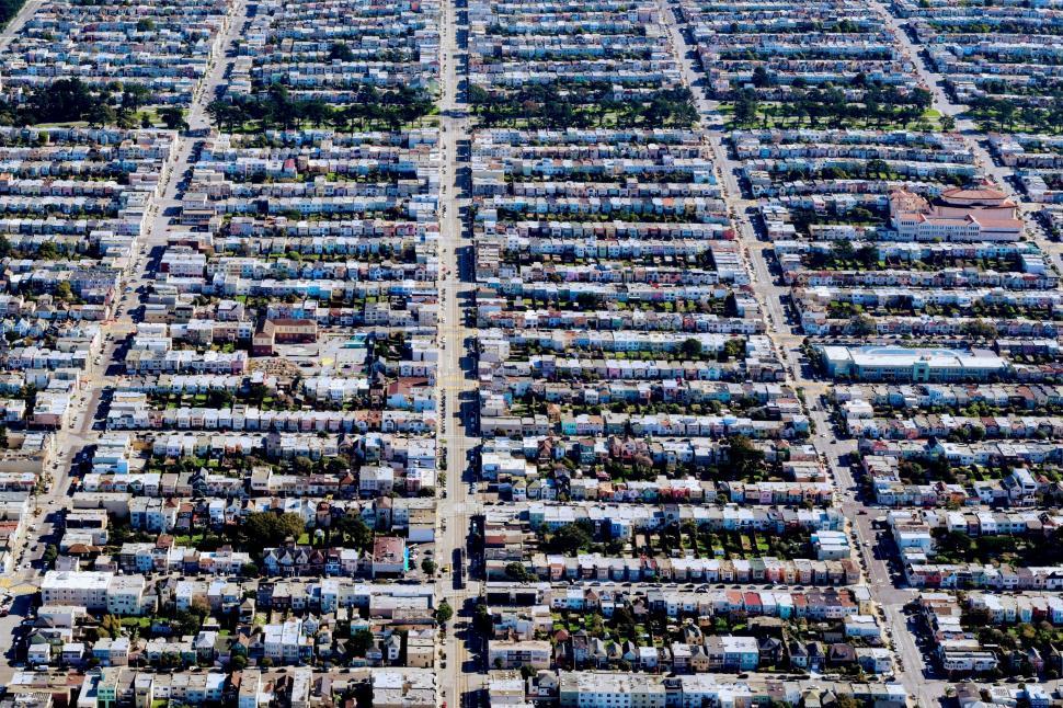 Free Image of Aerial View of Large Group of Houses 
