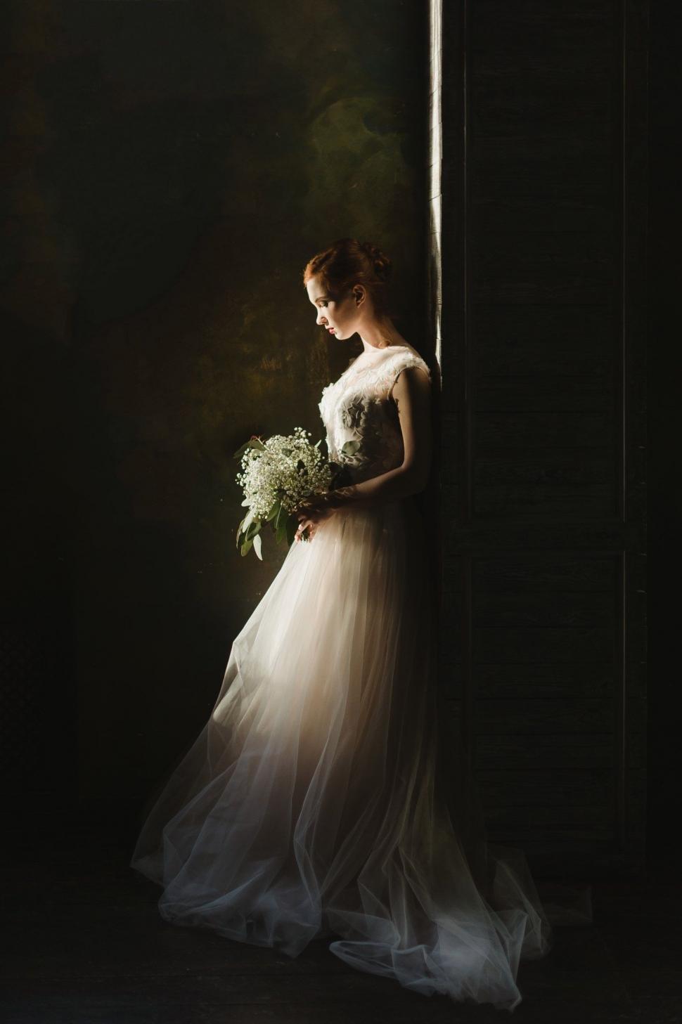 Free Image of Woman in Wedding Dress 