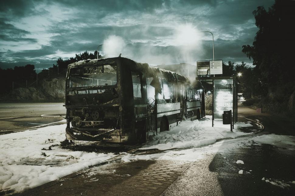 Free Image of Bus Parked in Snow 