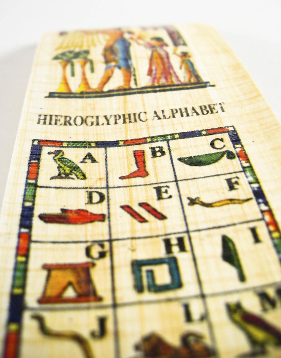 Free Image of Hieroglyphic alphabet bookmark 