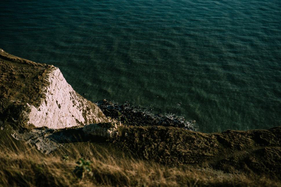 Free Image of Overlooking a Body of Water From a Hill 