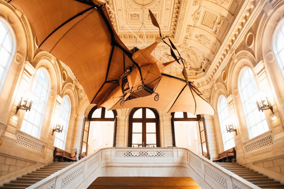 Free Image of Suspended Dragon Sculpture in Building 