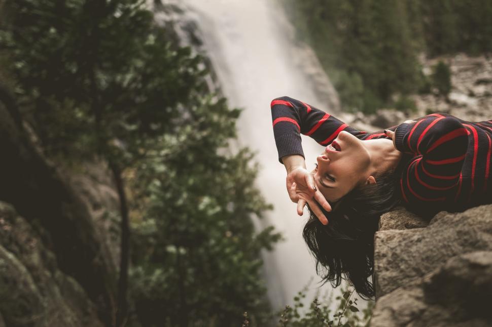 Free Image of Woman Performing Handstand on Cliff 