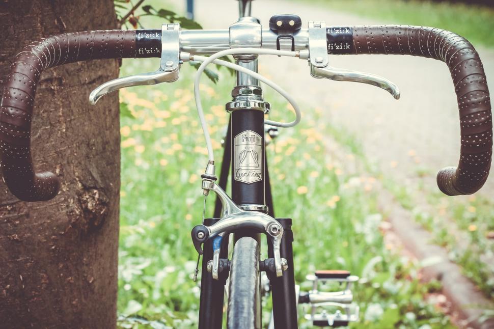 Free Image of Close up of Handle Bars on a Bike 