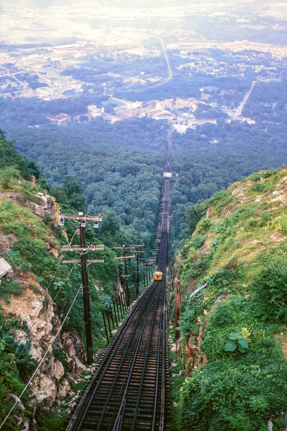 Free Image of Electric Locomotive Track between mountains 