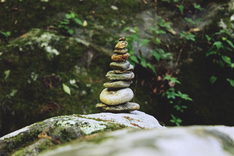 Free Image of Stack of Rocks Balanced on Top of Another Rock 
