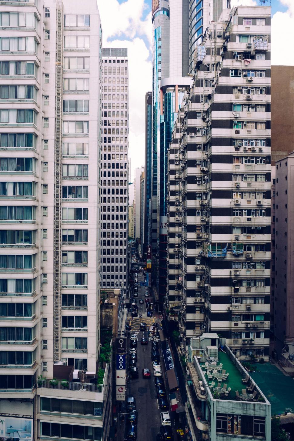 Free Image of City Street Filled With Tall Buildings 