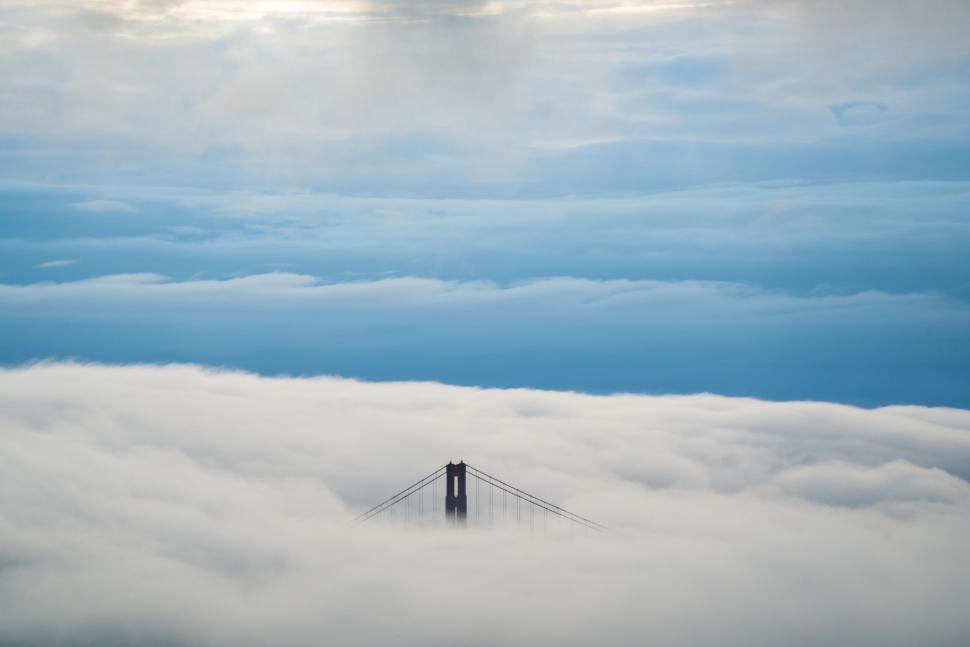 Free Image of Foggy View of the Golden Gate Bridge in San Francisco 