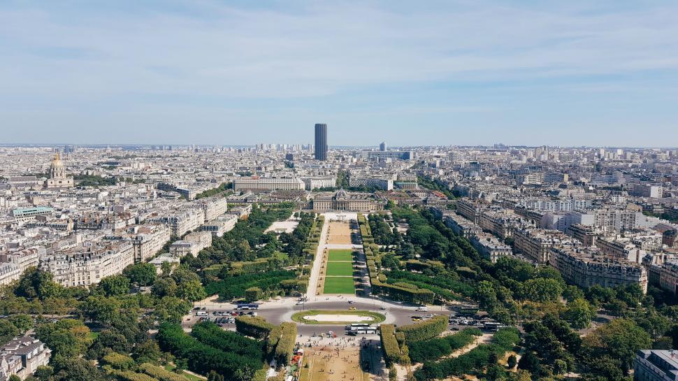 Free Image of Aerial View of the Eiffel Tower in Paris 