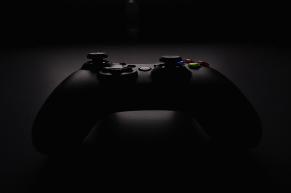 Free Image of Modern Video Game Controller in Black and White 