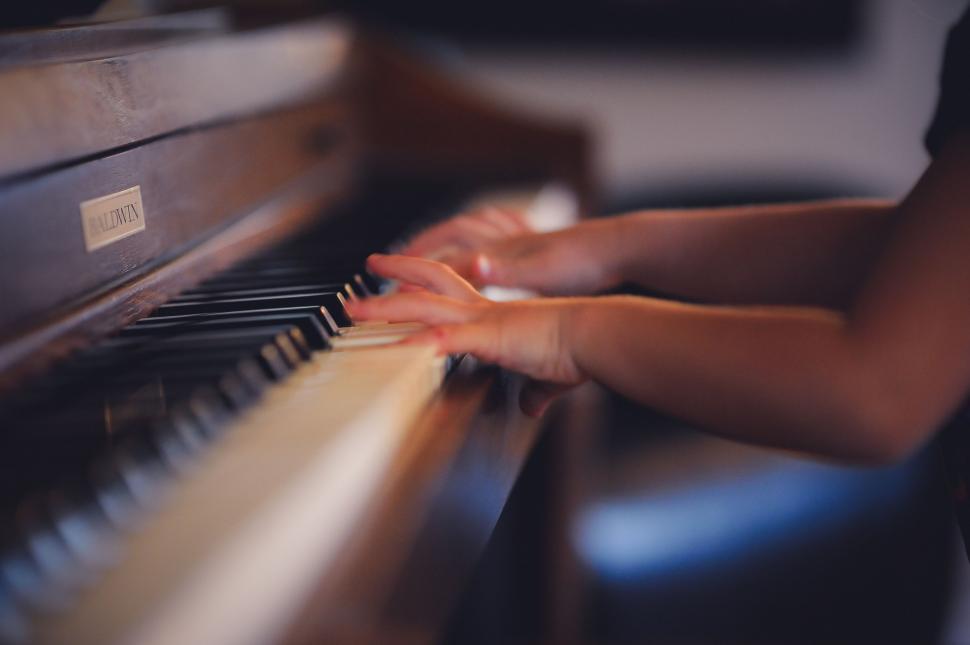Free Image of Person Playing Piano Close-Up 