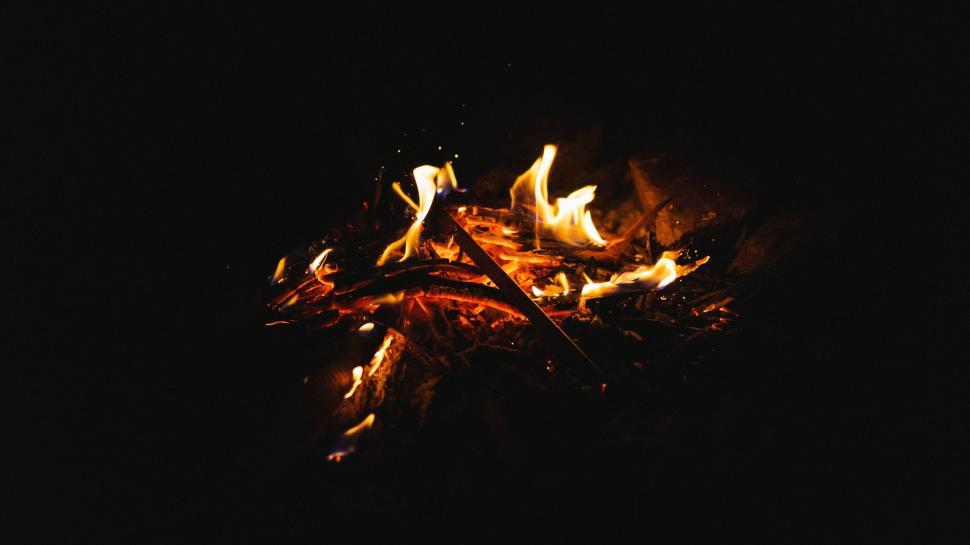 Free Image of Intense Flames Illuminating Dark Night 